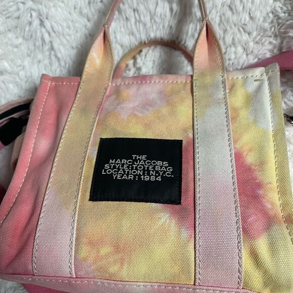 Marc Jacobs Tie-Dye Mini Canvas Tote Bag with Crossbody Strap - Picture 9 of 16
